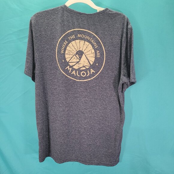 Maloja Heather Blue M T-Shirt With Mountain Design - Picture 6 of 9